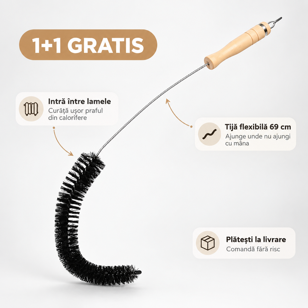 Perie flexibilă 69 cm pentru curățat caloriferul 1+1 GRATIS